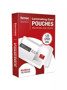   Lamináló fólia 65x95mm, TB kártya 125 micron 100 db/doboz, Fornax
