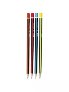   Grafitceruza HB, háromszögletű négy klf. neon szín test Connect db-os