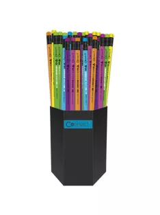   Grafitceruza HB, radíros, fluo színű test és radír, Connect 72 db/csomag,