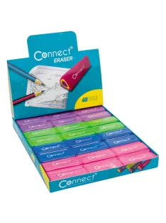   Radír Connect háromszögletű hasáb színes 48 db/kínáló doboz (45x15x15mm,)