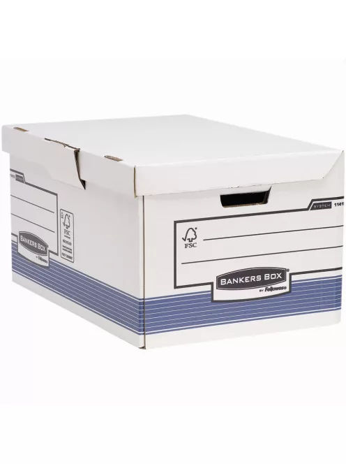 Archiváló konténer csapófedéllel, karton, 310 x 390 x 560 mm., Bankers Box System by Fellowes® 2 db/csomag, kék/fehér