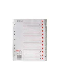 Regiszter műanyag 1-12 Evo szürke