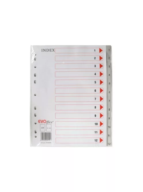 Regiszter műanyag 1-12 Evo szürke
