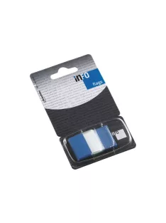   Jelölőcímke 25x43mm, 50lap, műanyag, Info Notes Info Flags transzparens kék