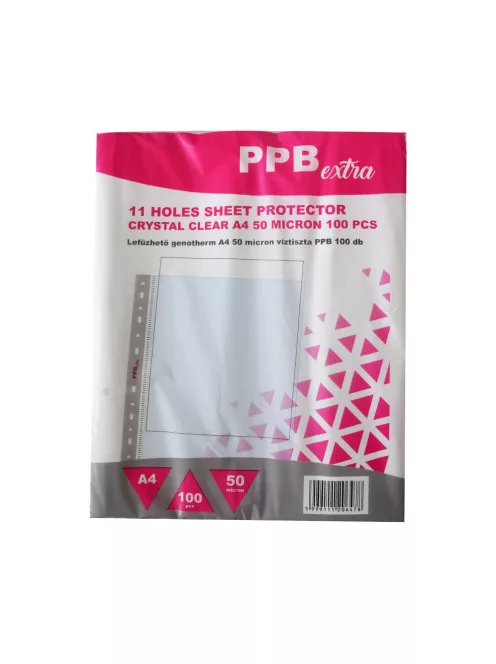Genotherm lefűzhető, A4, 50 micron víztiszta PPB Extra 100 db/csomag,