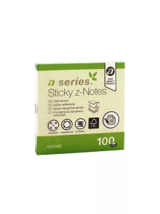   Jegyzettömb öntapadó, 75x75mm, 100lap, 'Z' A-Series, sárga