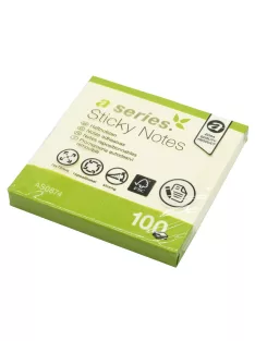 Jegyzettömb öntapadó, 75x75mm, 100lap, A-Series, sárga