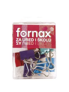   Binderkapocs 19mm, BC-30, 10 db műanyag dobozban, Fornax színes