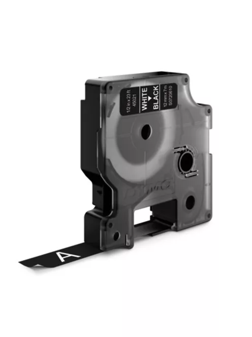 Feliratozógép szalag Dymo D1 S0720610/45021 12mmx7m ORIGINAL fehér/fekete