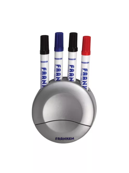 Mágneses táblatörlő és táblamarker tartó kerek 4 db marker tárolására alkalmas  Z1928 Franken