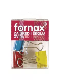   Binderkapocs 25mm, BC-31, 4 db műanyag dobozban, Fornax színes