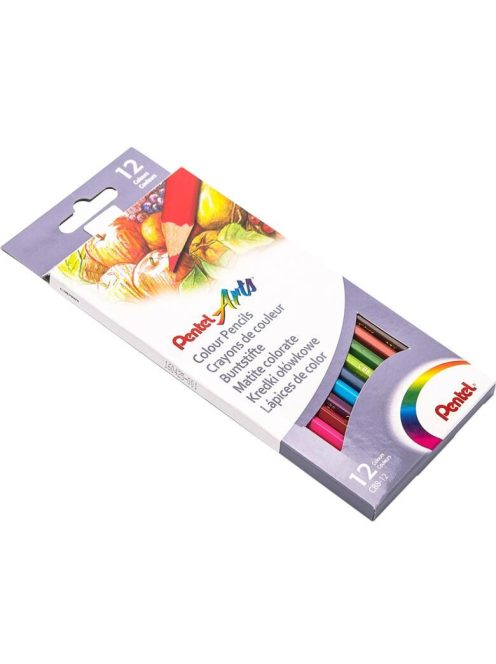 Színes ceruza készlet hatszögletű 12 szín Pentel
