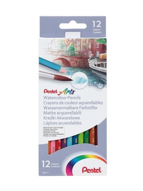 Színes ceruza akvarell készlet hatszögletű 12 szín Pentel