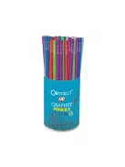 Grafitceruza HB, 5 féle színű kerek test, Connect 72 db/csomag,