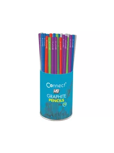   Grafitceruza HB, 5 féle színű kerek test, Connect 72 db/csomag,