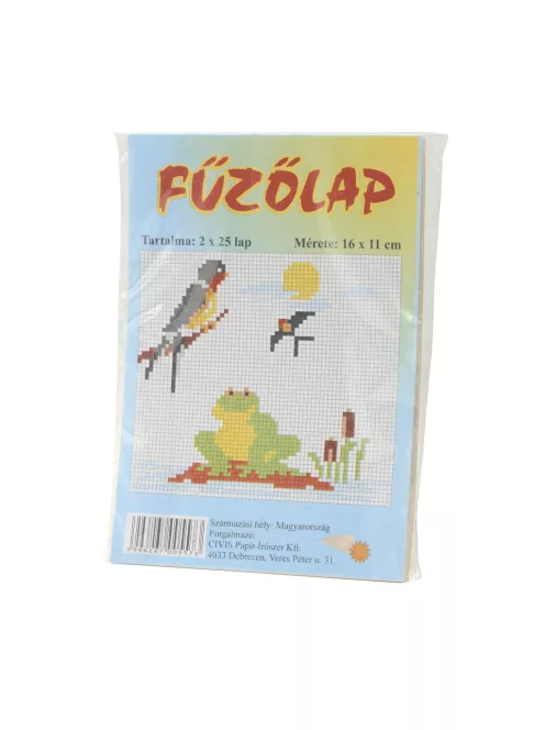 Fűzőlap, 11x16cm, 50lap, sárga,barna,piros,kék,zöld színekben.