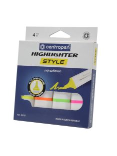   Szövegkiemelő készlet 1-4,6mm, vágott hegyű, Centropen 6252 neon, 4 klf. szín