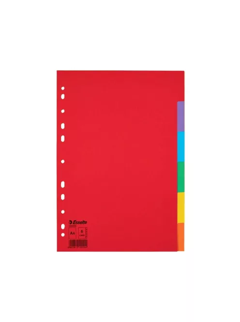 Regiszter A4, 6 részes karton Esselte Economy színes