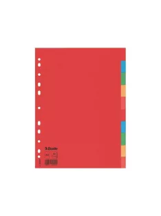 Regiszter A4, 10 részes karton Esselte Economy színes