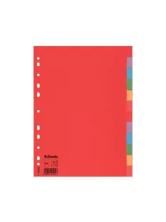 Regiszter A4, 12 részes karton Esselte Economy színes