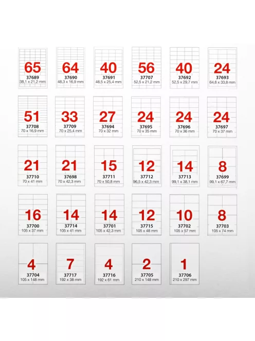 Etikett címke, 99,1x38,1mm, 100 lap, 14 címke/lap A-Series