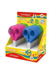   Olló 13 cm tompa fejű 20 db/display Keyroad Start vegyes színek