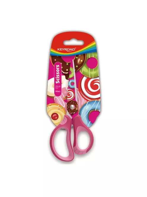 Olló 15 cm hegyes fejű Keyroad Tattoo vegyes színek