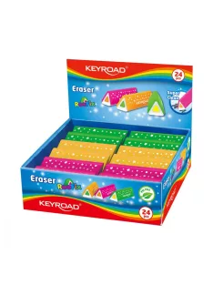   Radír, PVC mentes 24 db/display Keyroad Roo Fix vegyes színek