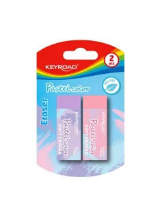   Radír, PVC mentes 2 db/bliszter Keyroad Pastel Color vegyes színek