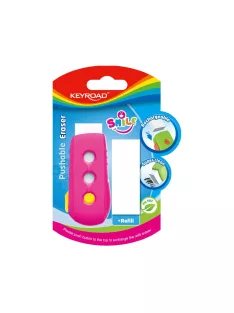   Radír, PVC mentes 2 db/bliszter Keyroad Smile Eraser vegyes színek