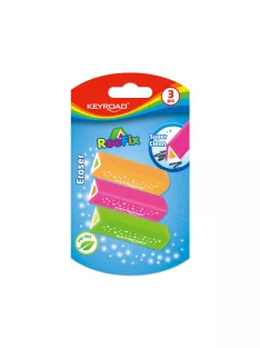   Radír, PVC mentes 3 db/bliszter Keyroad Roo Fix vegyes színek