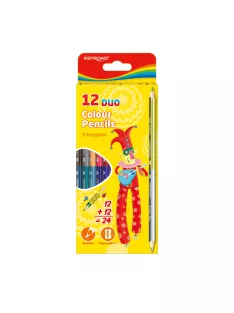   Színes ceruza készlet kétvégű, háromszögletű Keyroad Duo 12 klf. szín