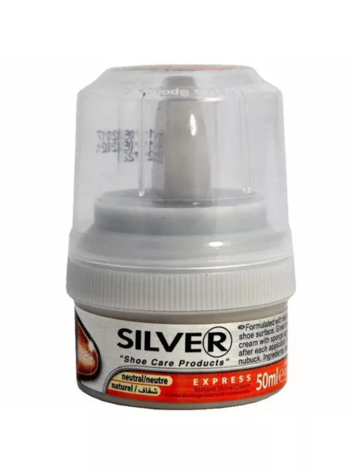 Cipőtisztító krém tégelyes 50 ml szivacsos Silver fekete