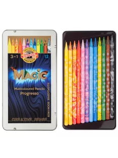   Színes varázsceruza készlet famentes PROGRESSO MAGIC 8772 KOH-I-NOOR 12 klf. szín
