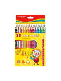   Színes ceruza készlet 18 cm háromszögletű Keyroad 36 klf. szín
