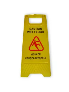 Csúszásveszély figyelmeztető jelző tábla