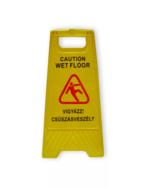 Csúszásveszély figyelmeztető jelző tábla