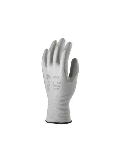 Szerelőkesztyű poliészter PU tenyérmártással M-es méret Guarder szürke