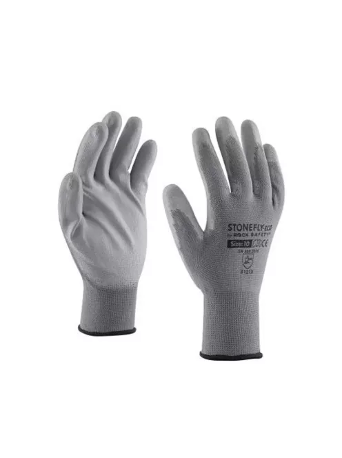 Szerelőkesztyű poliészter PU tenyérmártással L-es méret Guarder szürke