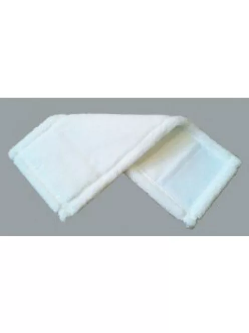 Mophuzat zsebes-füles 40 cm mikroszálas fehér zöld/kék csíkkal_MY042WP