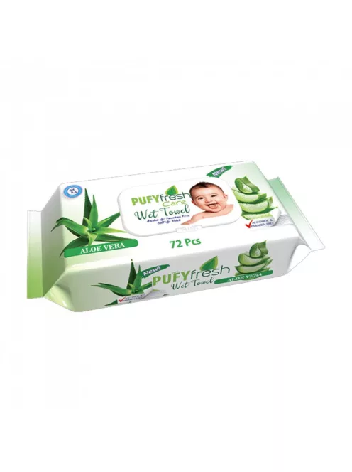 Nedves törlőkendő 72 lap/csomag Pufy Fresh