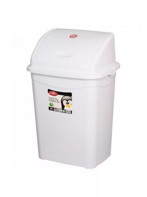 Szemeteskuka billenő fedéllel műanyag 50 literes fehér UP122-001