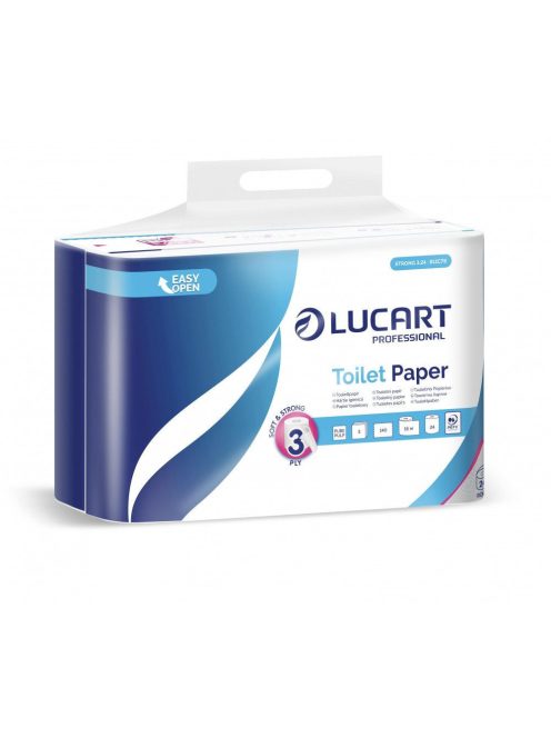 Toalettpapír 3 rétegű 140 lap/tekercs cellulóz hófehér 24 tekercs/csomag 3.24 Strong Lucart_811C78