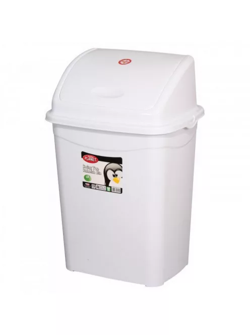Szemeteskuka billenő fedéllel műanyag 16 literes fehér UP117