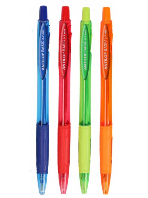Zselés toll nyomógombos vegyes színek 0,7mm Antilop Basic írásszín kék