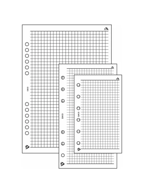 Gyűrűs kalendárium utántöltő csomag  2/413 fehér papíros négyzethálós jegyzet M mérethez Realsystem