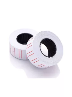   Árazószalag 22x12mm, fehér piros vonallal 25 tekercs/karton, MOTEX