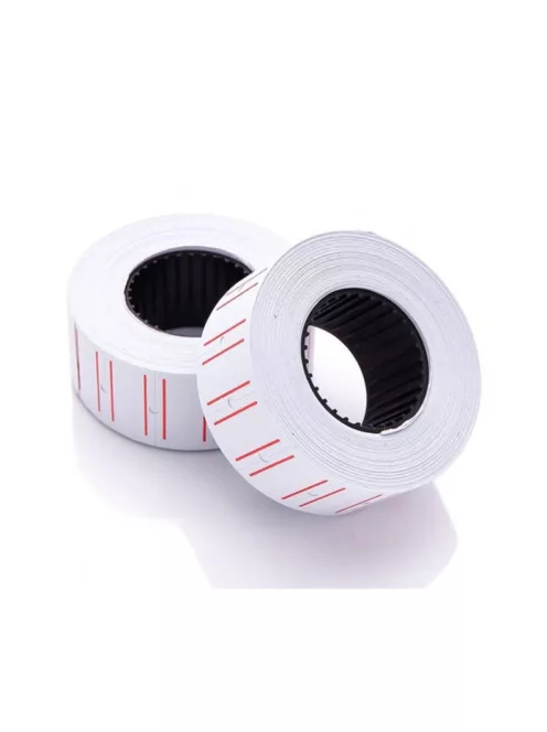 Árazószalag 22x12mm, fehér piros vonallal 25 tekercs/karton, MOTEX