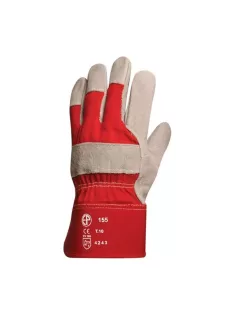 Védőkesztyű erős bőr M-es méret piros