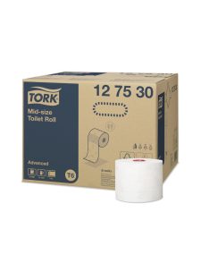   Toalettpapír 2 rétegű duplatekercses átmérő: 13,2 cm 100 m/tekercs 27 tekercs/karton Mid-size T6 Tork_127530 fehér